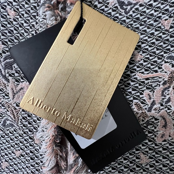 Alberto Makali Floral Metallic Jacquard Print Open Coat 6 - Picture 5 of 13